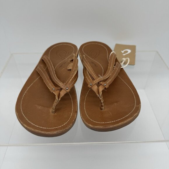 Brand New OLUKAI U'I Sahara Brown Slipper Flip Flop Thong Women’s Size 5 - Picture 2 of 5